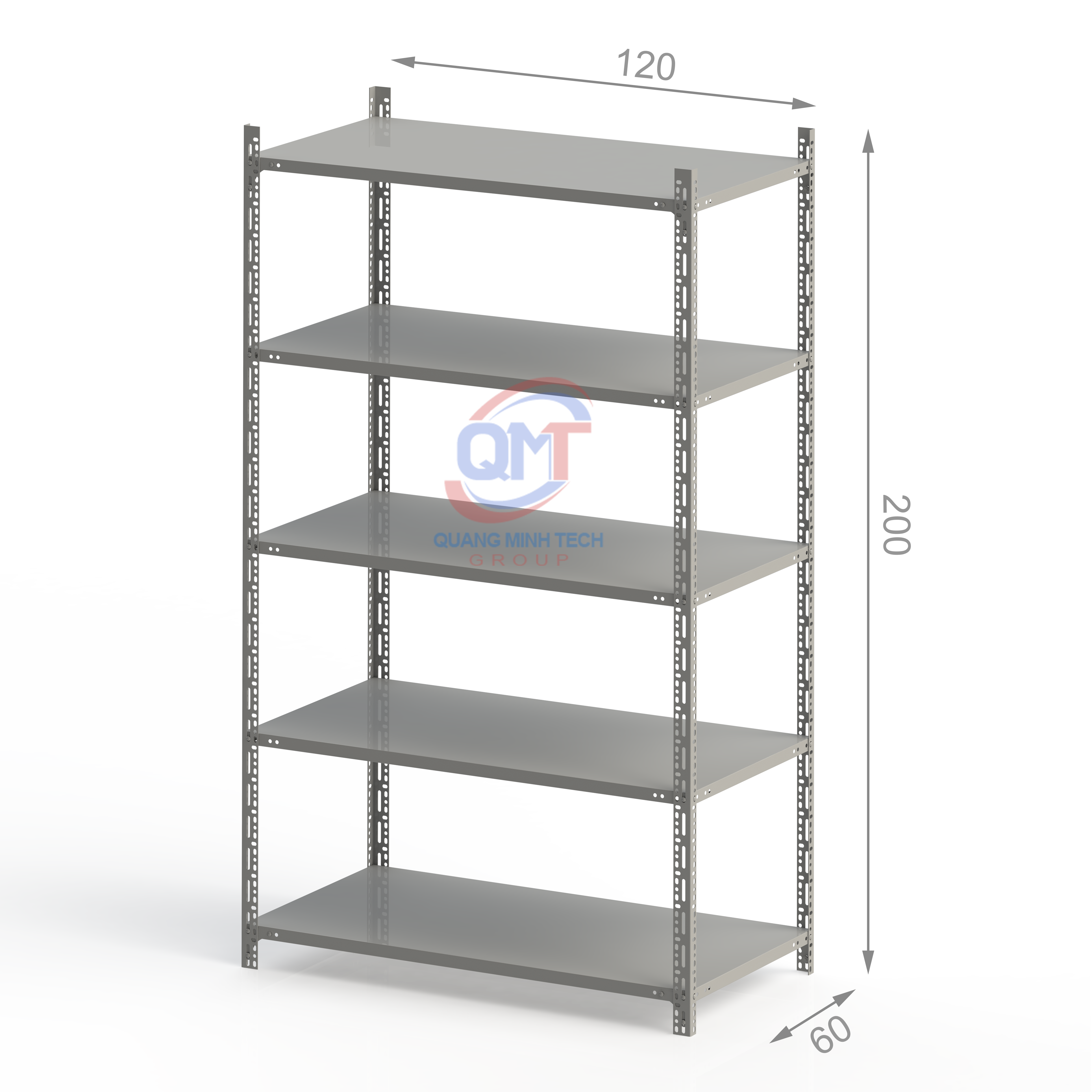 Kệ V lỗ 5 tầng - L120W60H200 (cm) bền đẹp, giá rẻ bất ngờ