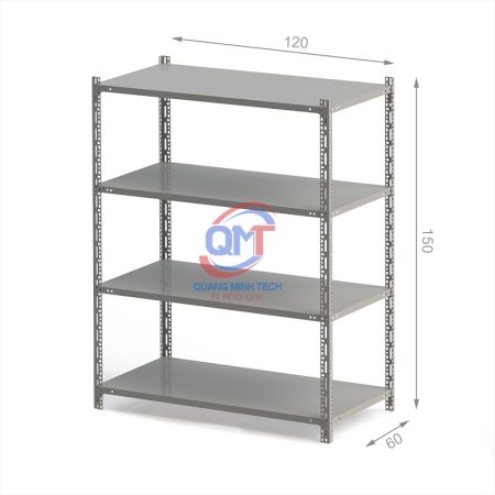 Thông số Kệ V lỗ 4 tầng- L120W60H150 (cm)