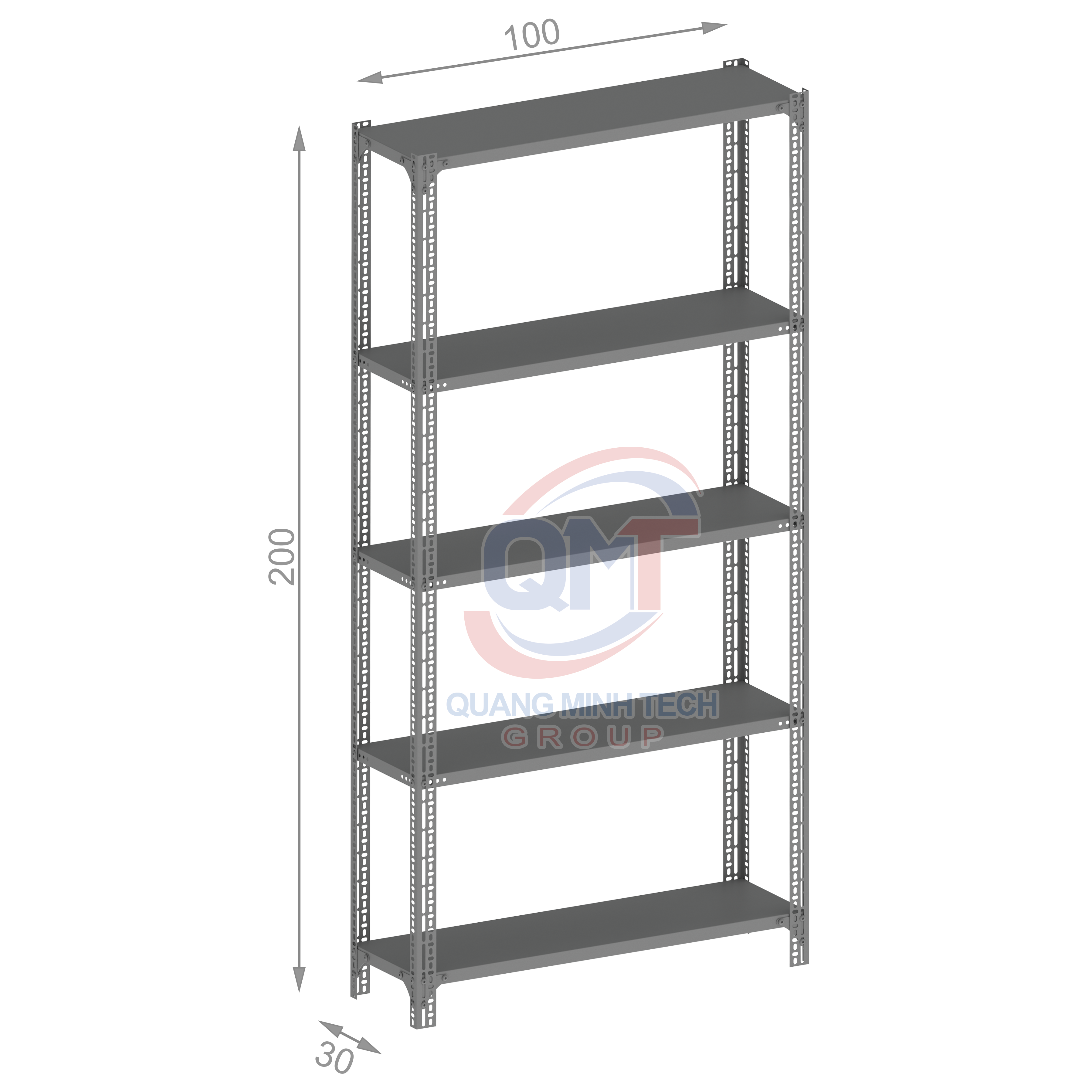 kệ V lỗ 5 tầng L100W30H200