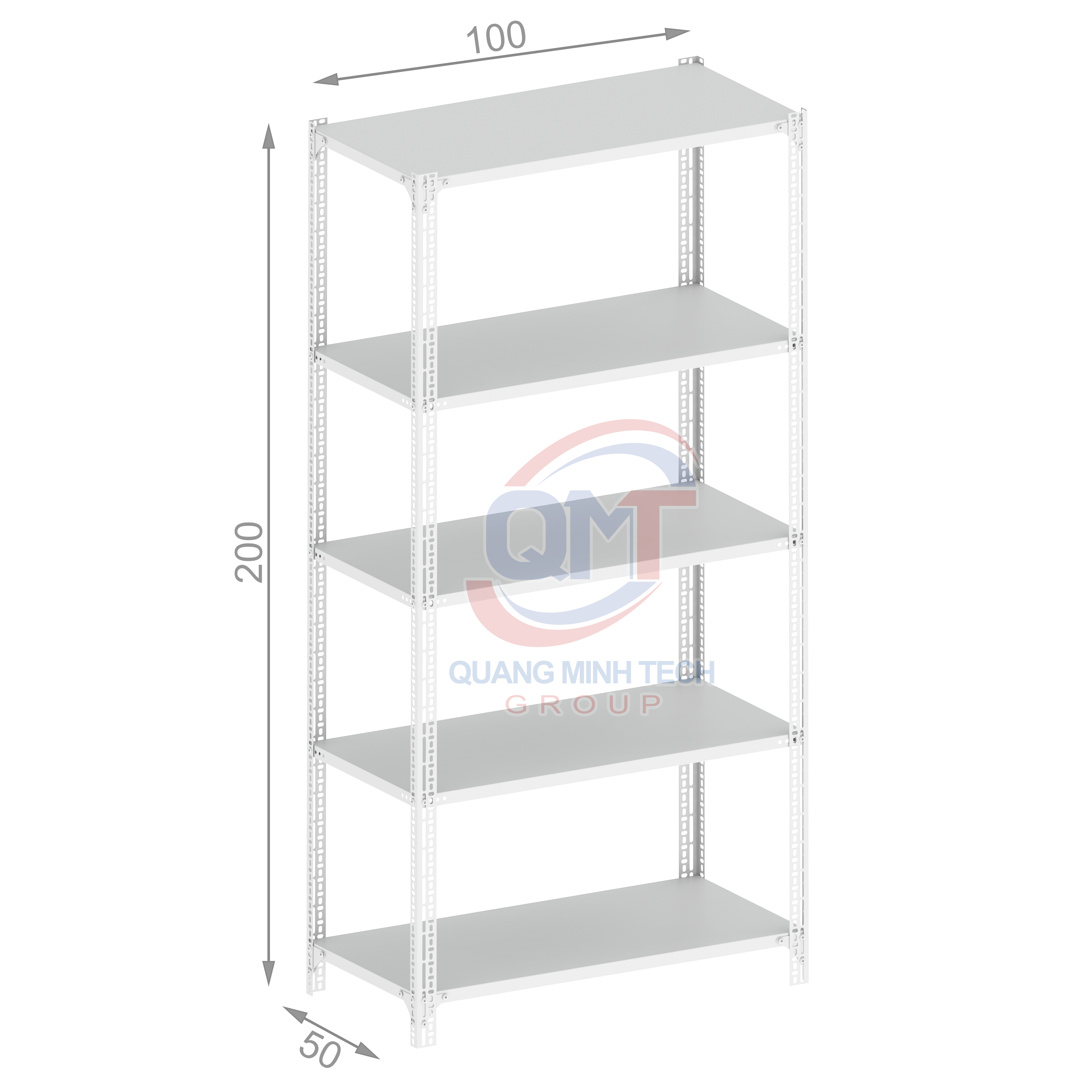 Kệ V lỗ 5 tầng- L100W50H200 (cm) bền đẹp, giá rẻ bất ngờ 