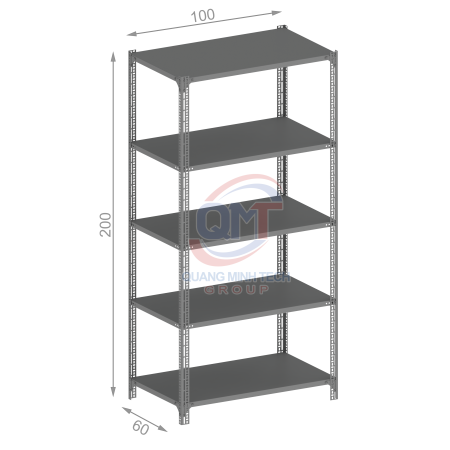 Kệ V lỗ 5 tầng- L100W60H200 (cm)