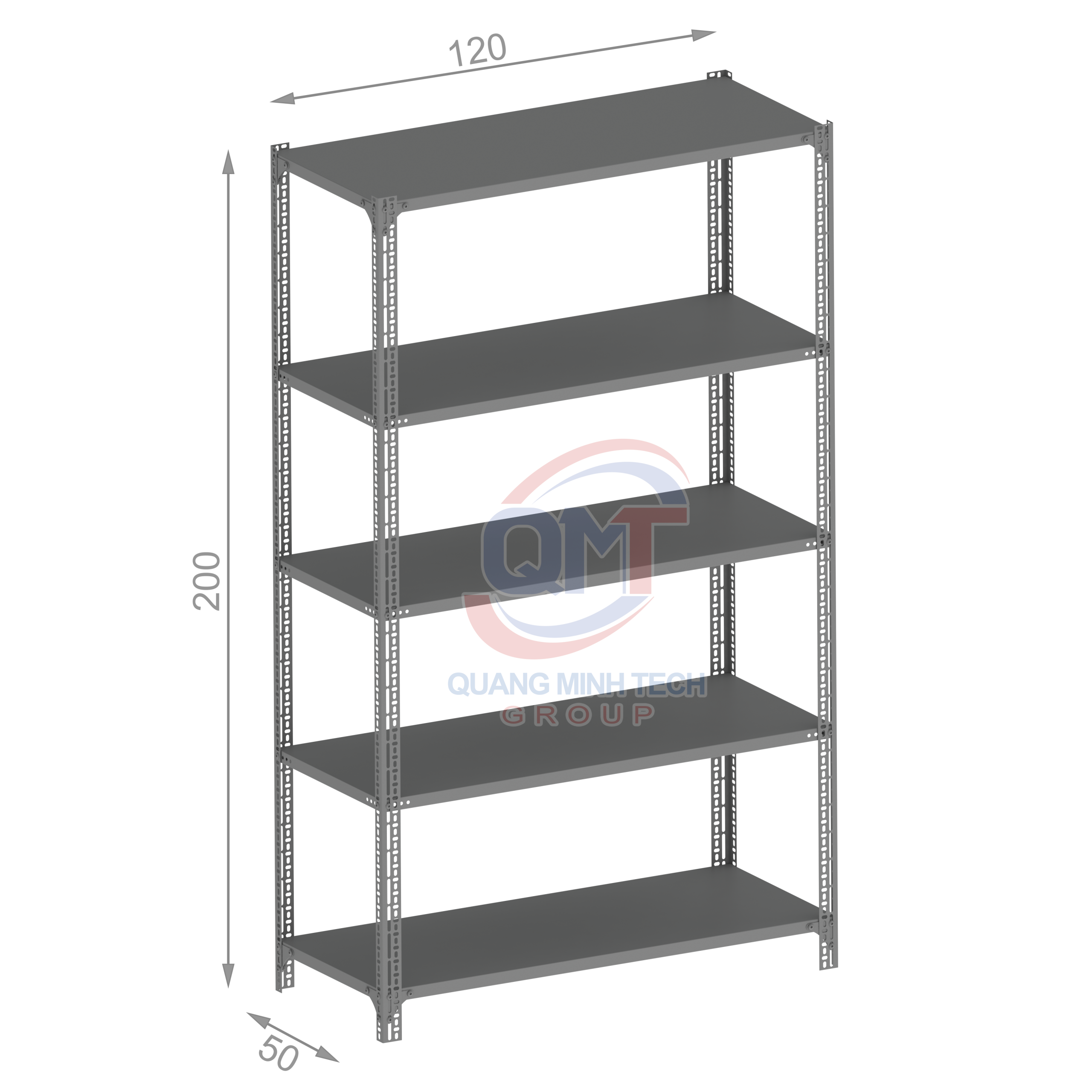 KE V L120W50H200-5S GH Kệ V lỗ 5 tầng- L120W50H200 (cm)