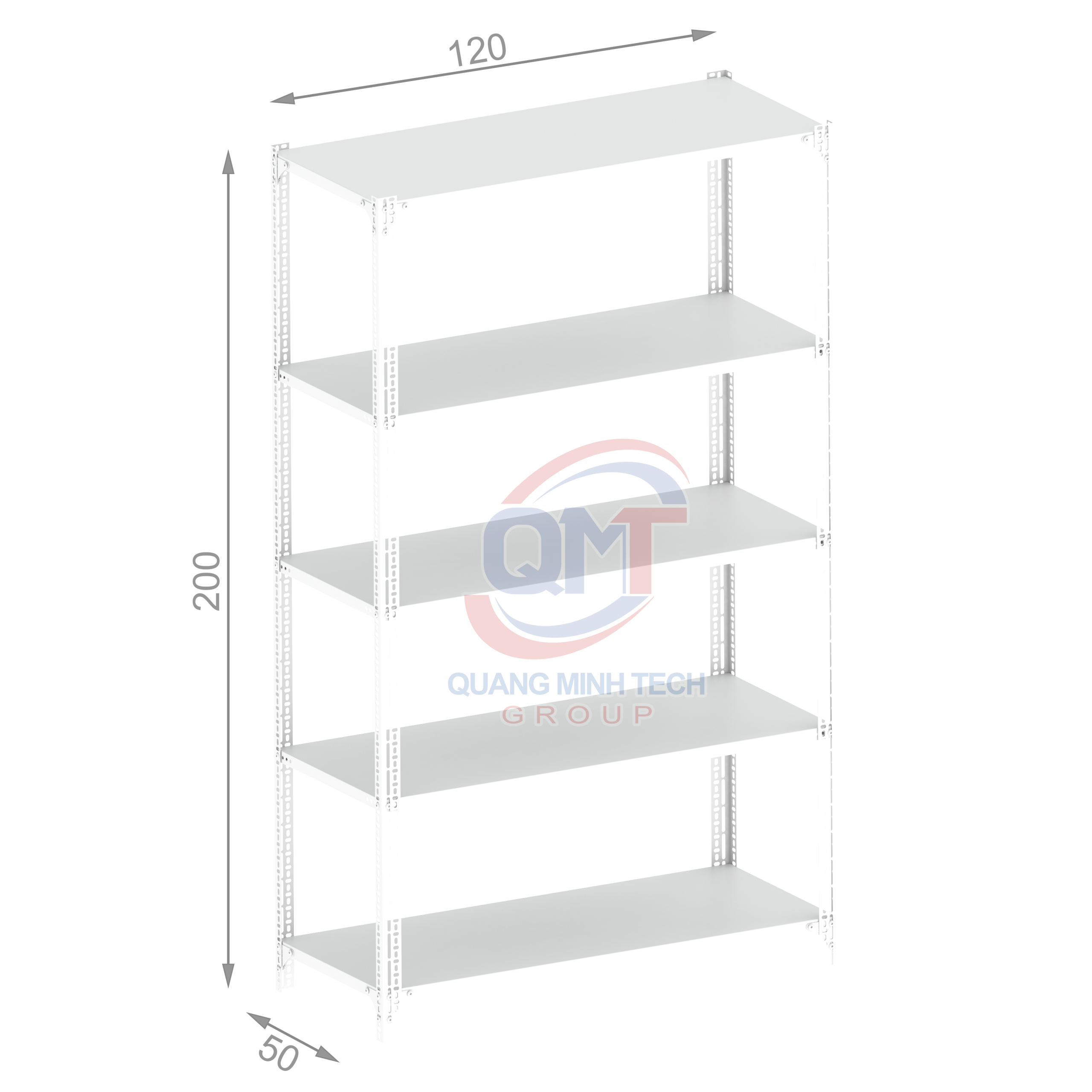 KE V L120W50H200-5S TR Kệ V lỗ 5 tầng- L120W50H200 (cm) bền đẹp, chất lượng, giá rẻ