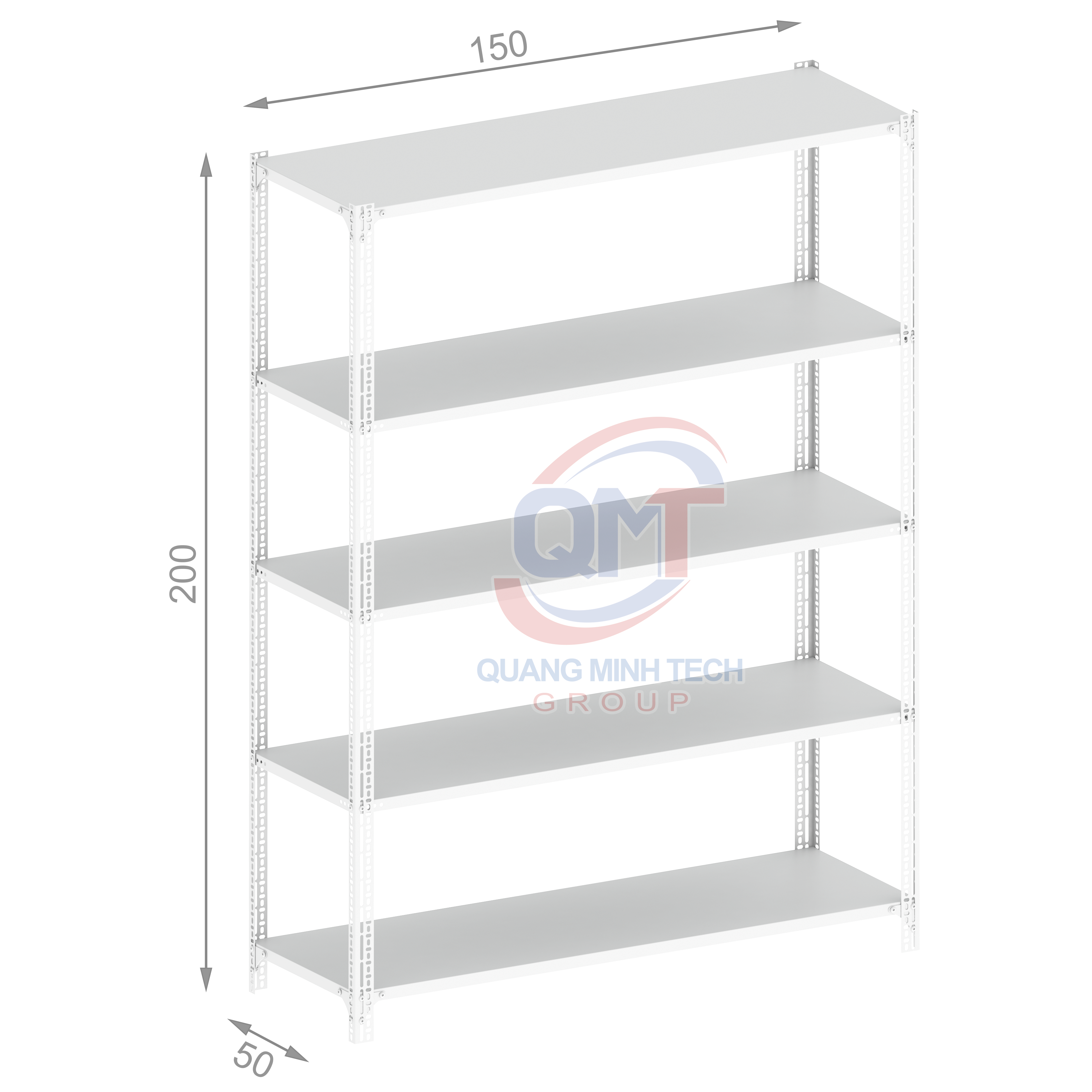 Kệ V lỗ 5 tầng- 50x150x200 (cm) bền đẹp, chất lượng, giá rẻ nhất 