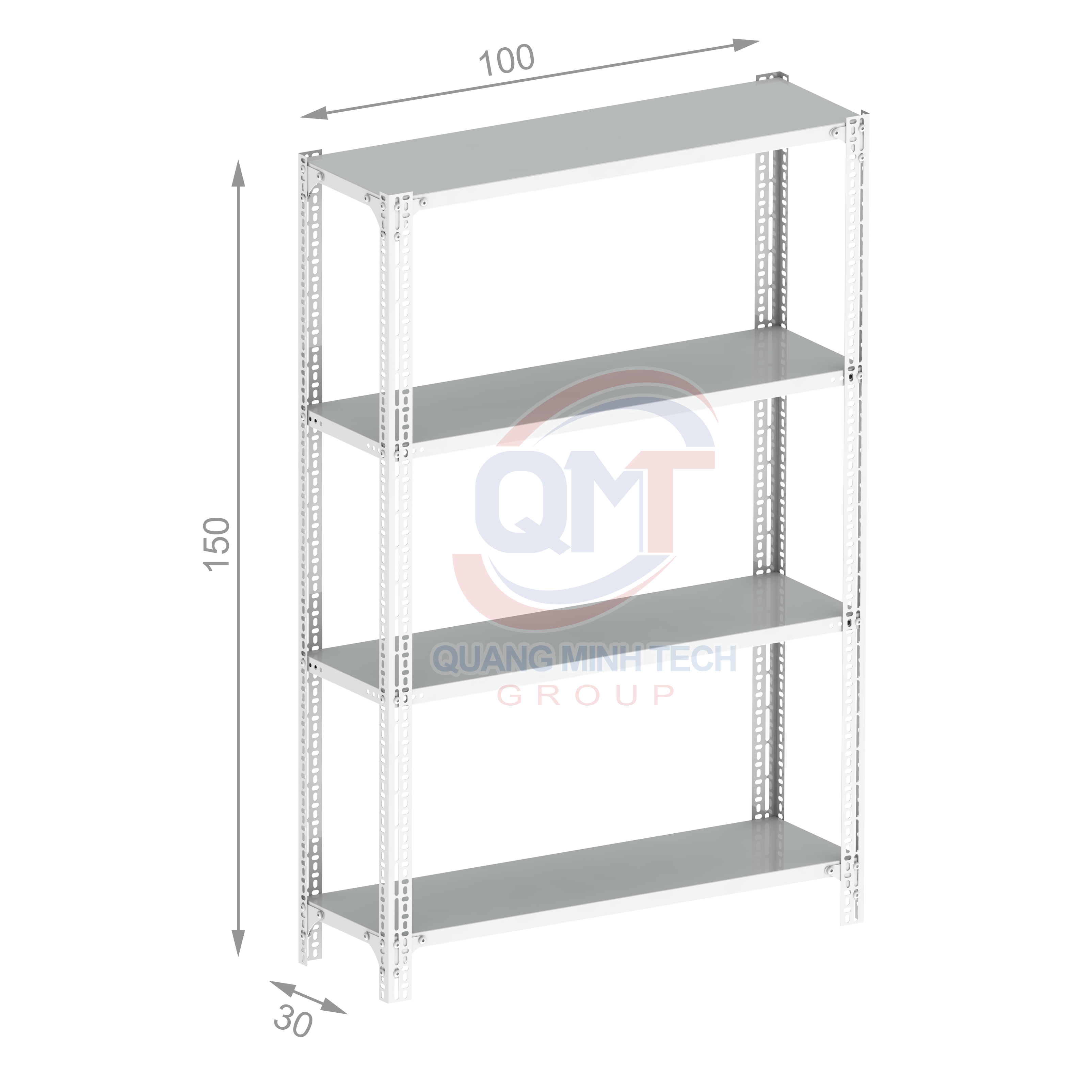Kệ V lỗ 4 tầng- L100W30H150 (cm) bền đẹp, giá rẻ bất ngờ 