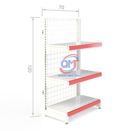 Kệ siêu thị tôn lưới đơn 4 tầng- L70xH120 (cm) bền đẹp, giá rẻ