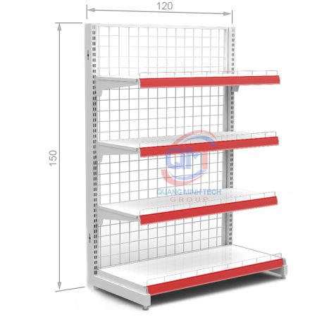 Kệ siêu thị tôn lưới đơn 4 tầng- 150x120 (cm) bền đẹp, giá rẻ nhất