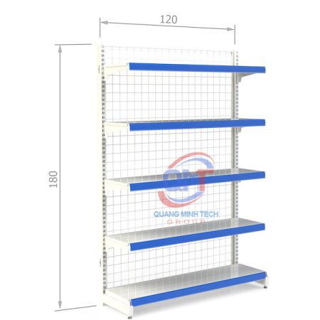 Kệ siêu thị tôn lưới đơn 5 tầng L120xH180 (cm) bền đẹp, rẻ nhất