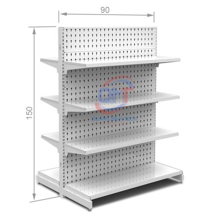 Kệ siêu thị tôn đục lỗ đôi 4 tầng L90xH150 (cm) uy tín giá rẻ