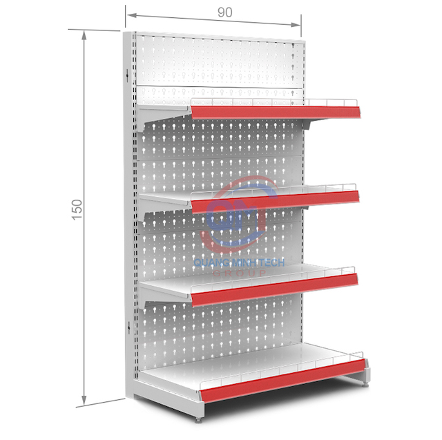 Kệ siêu thị tôn đục lỗ đơn 4 tầng- L90xH150 (cm) uy tín, giá rẻ nhất Kệ siêu thị tôn đục lỗ đơn 4 tầng- L90xH150 (cm) uy tín, giá rẻ nhất