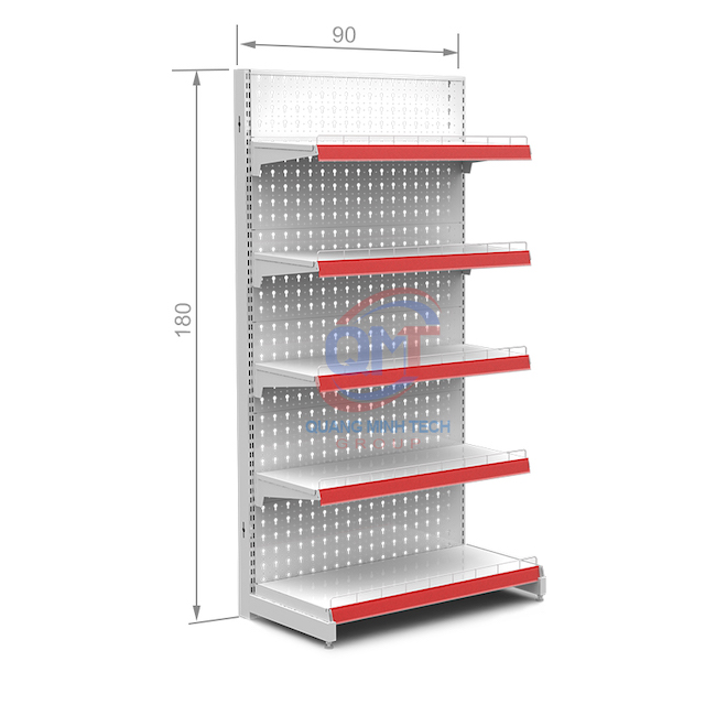 Kệ siêu thị tôn đục lỗ đơn 5 tầng- L90xH180 (cm) uy tín, giá rẻ Kệ siêu thị tôn đục lỗ đơn 5 tầng- L90xH180 (cm) uy tín, giá rẻ