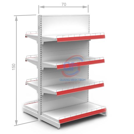 kệ siêu thị tôn liền đôi 4 tầng 150×70