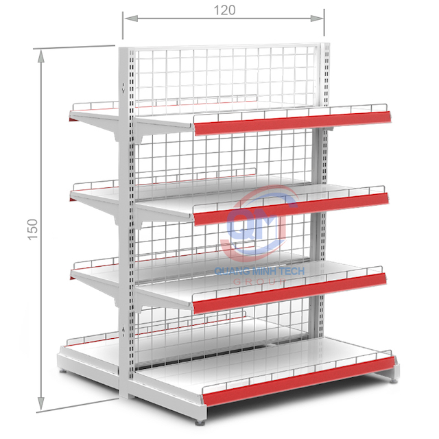 Kệ siêu thị tôn lưới đôi 4 tầng- L120xH150 (cm) uy tín, giá rẻ nhất Kệ siêu thị tôn lưới đôi 4 tầng- L120xH150 (cm) uy tín, giá rẻ nhất