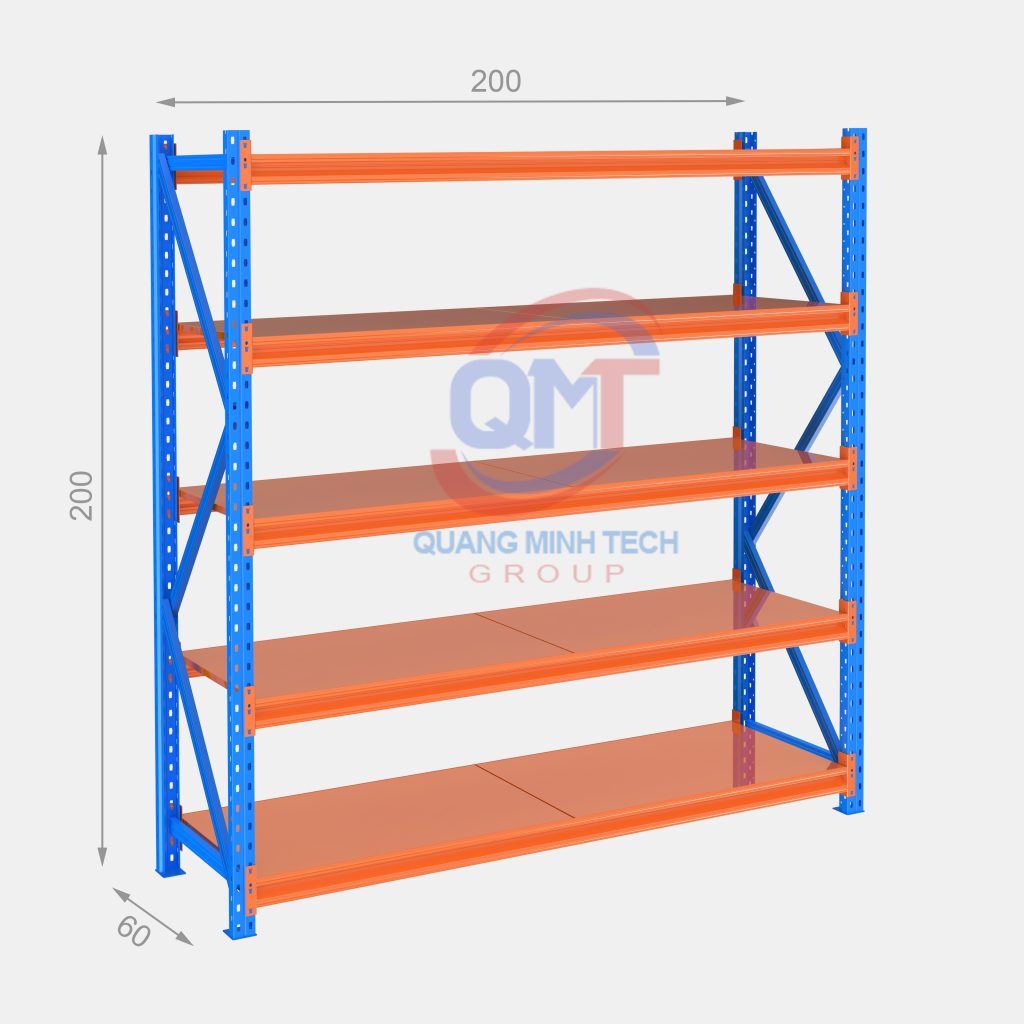 Cấu tạo của Kệ trung tải 5 tầng L200xW60xH200